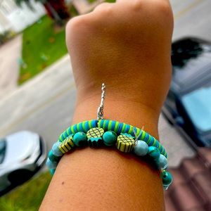 Bracelets 2 pack green,hand made